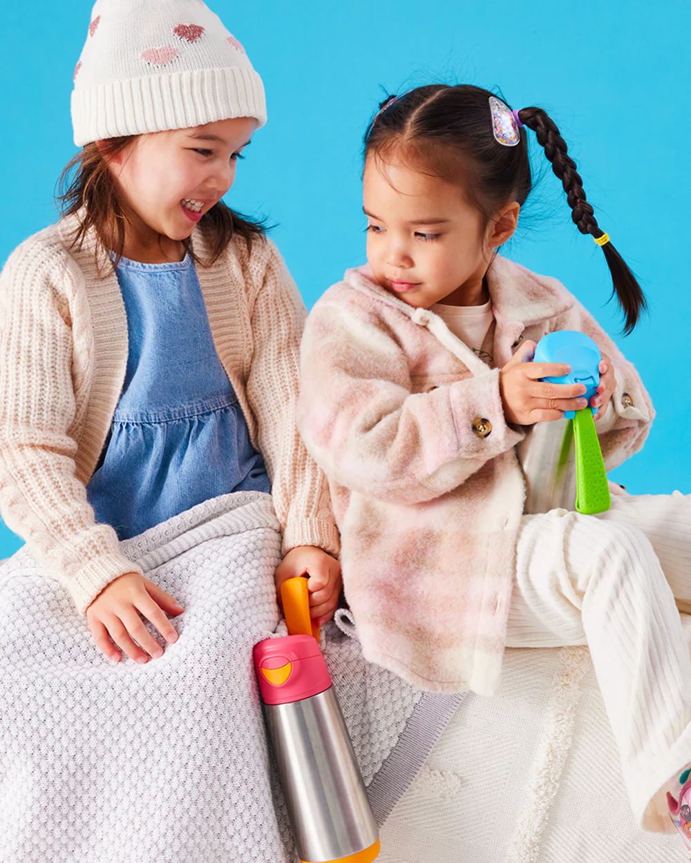 b.box Insulated Sport Spout Drink Bottle-Strawberry Shake Pink Orange-Stainless Steel-With Easy Push Button-500 ml - Image 14