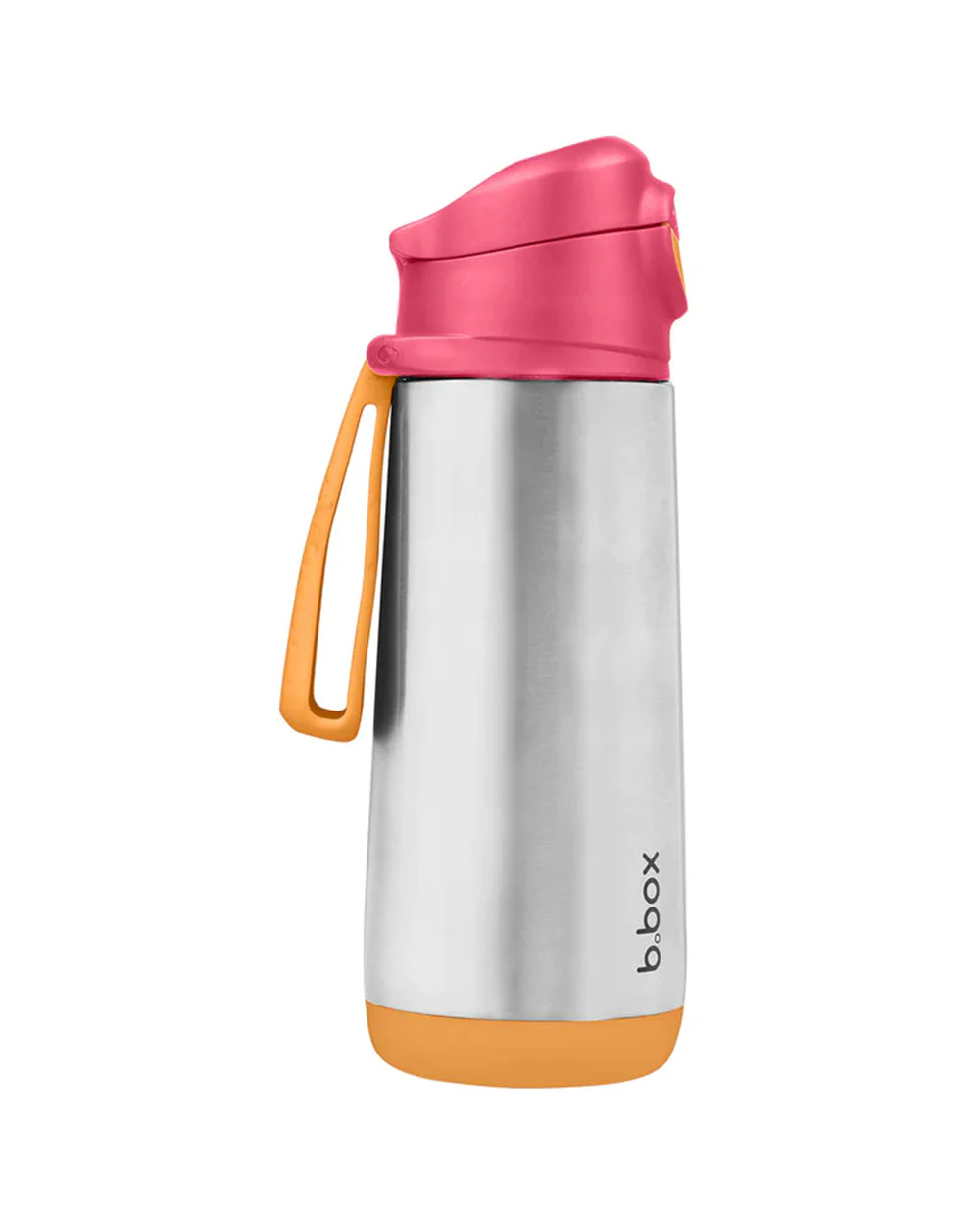 b.box Insulated Sport Spout Drink Bottle-Strawberry Shake Pink Orange-Stainless Steel-With Easy Push Button-500 ml - Image 3