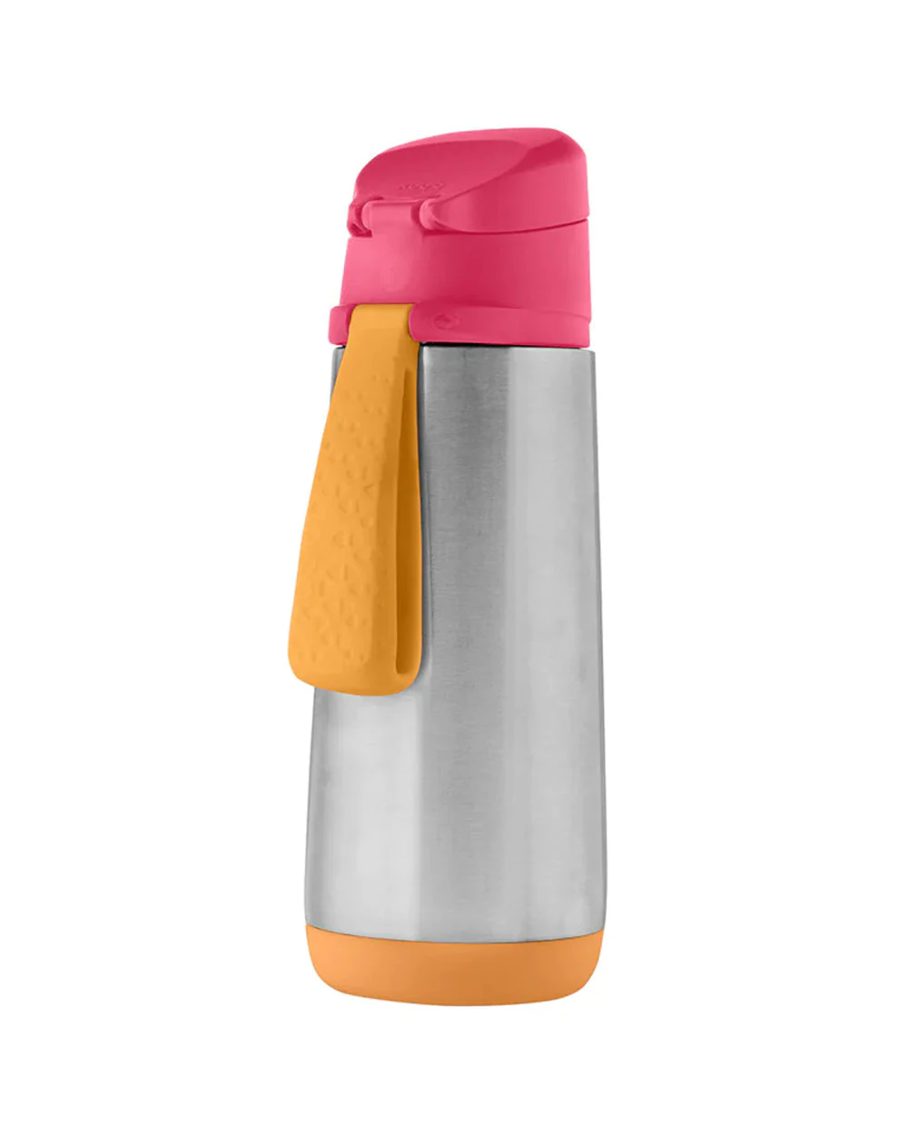 b.box Insulated Sport Spout Drink Bottle-Strawberry Shake Pink Orange-Stainless Steel-With Easy Push Button-500 ml - Image 4