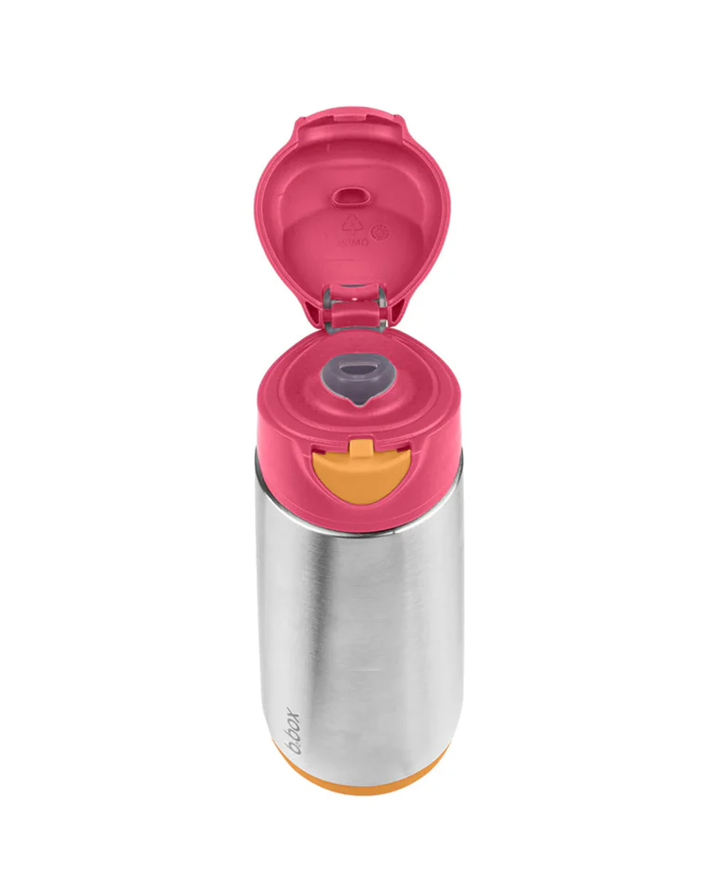 b.box Insulated Sport Spout Drink Bottle-Strawberry Shake Pink Orange-Stainless Steel-With Easy Push Button-500 ml - Image 5