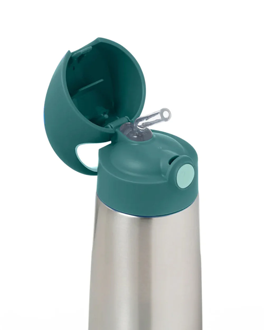 b.box Insulated Stainless Steel Straw Sipper-With Silicone Straw Top-Emerald Forest Green - Image 4