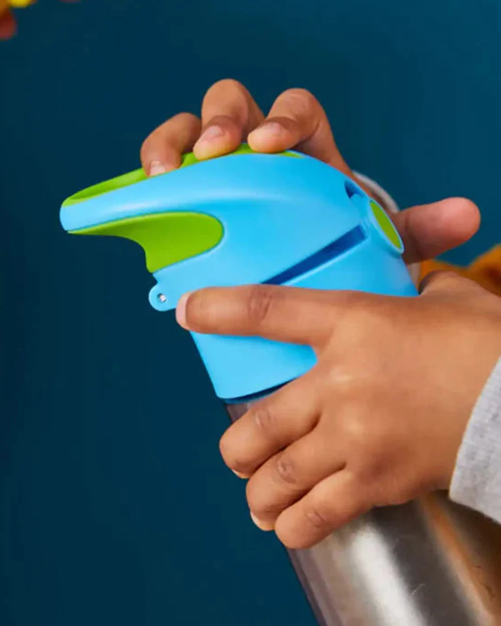 b.box Insulated Stainless Steel Straw Sipper-With Silicone Straw Top-Ocean Breeze Blue Green - Image 7