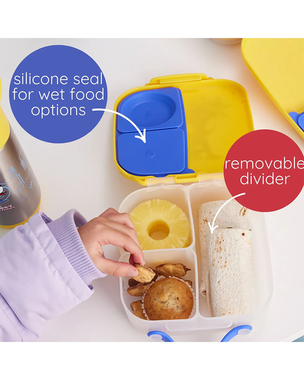 b.box Spidey Mini Lunchbox-Flexi Fruit Holder-Adjustable Divider-1000ml-36M+ - Image 2