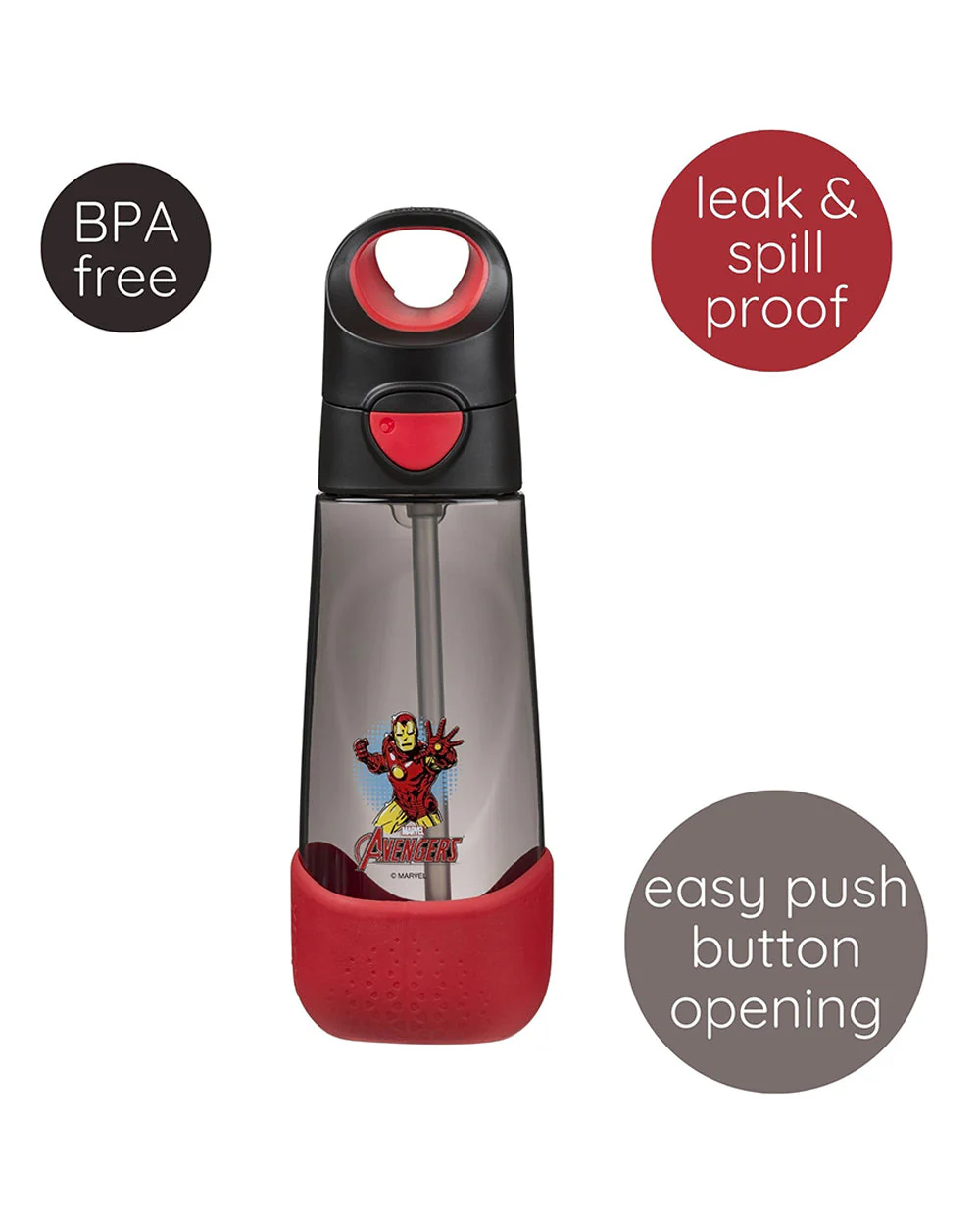 b.box School Essentials Kit-Mini Lunch Box(600ml)-Tritan Straw Sipper(1000ml)-Avengers-3Y+ - Image 7
