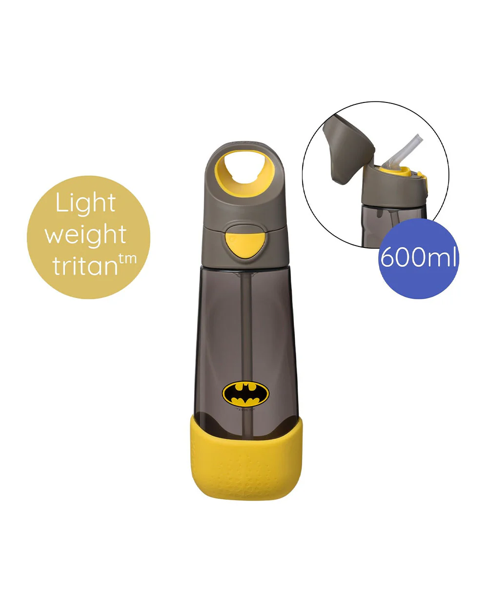 b.box School Essentials Kit-Mini Lunch Box(600ml)-Tritan Straw Sipper(1000ml)-Batman-3Y+ - Image 7