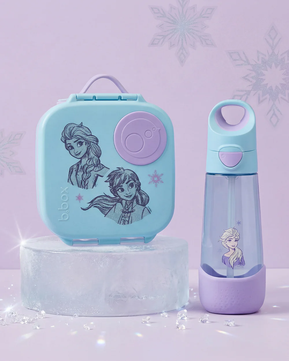 b.box School Essentials Kit-Mini Lunch Box(600ml)-Tritan Straw Sipper(1000ml)-Disney Frozen-3Y+