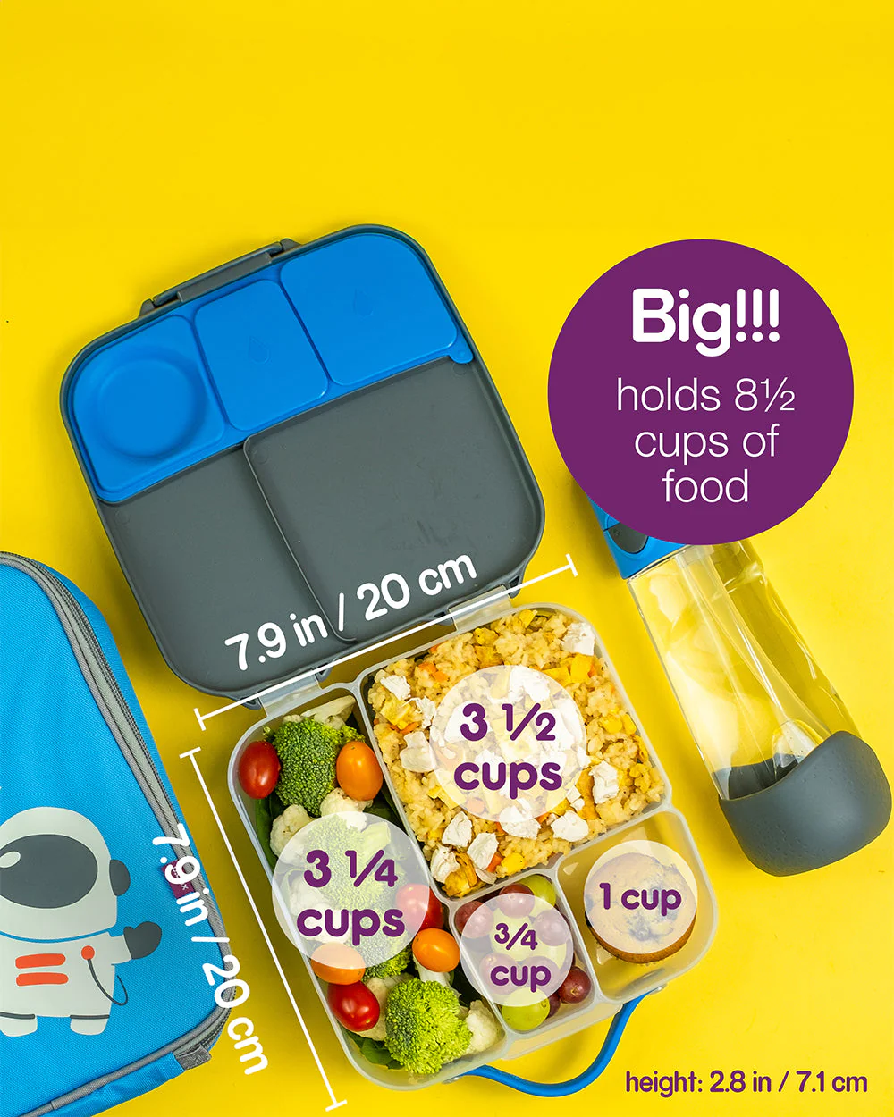 b.box School Essentials Kit-Mini Lunch Box(600ml)-Tritan Straw Sipper(1000ml)-Forest Green-3Y+ - Image 27