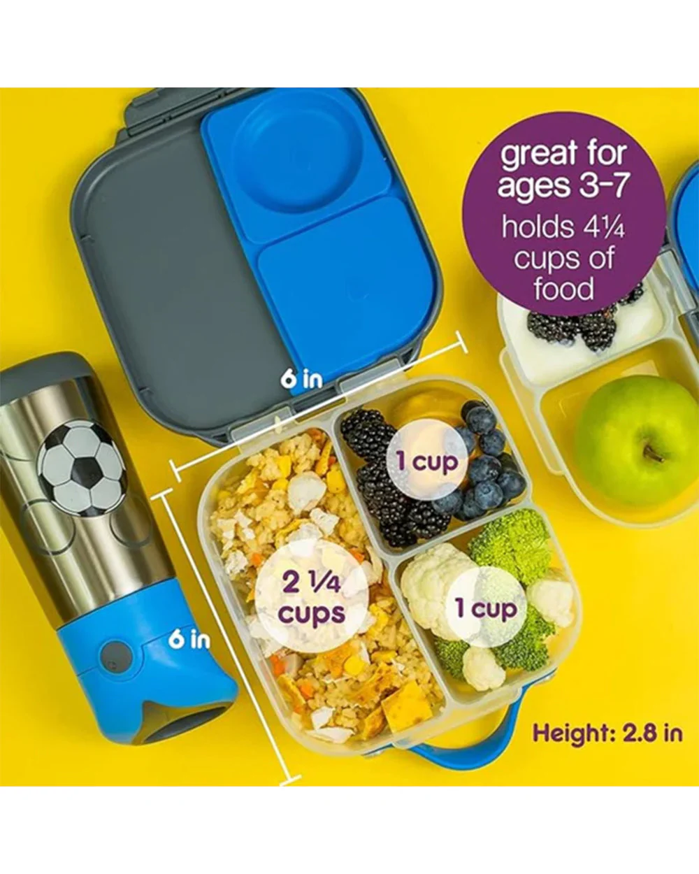 b.box School Essentials Kit-Mini Lunch Box(600ml)-Tritan Straw Sipper(1000ml)-Lilac Pop-3Y+ - Image 27