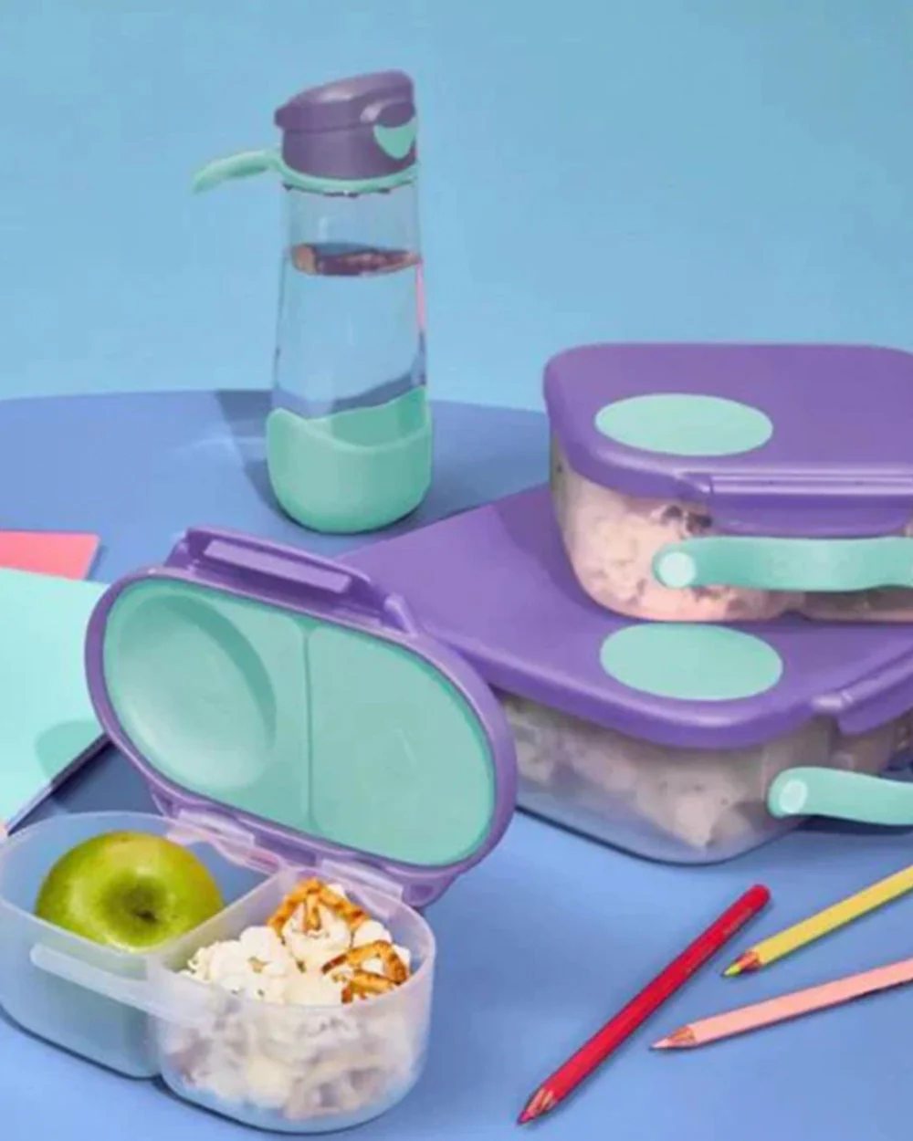 b.box School Essentials Kit-Mini Lunch Box(600ml)-Tritan Straw Sipper(1000ml)-Lilac Pop-3Y+ - Image 28