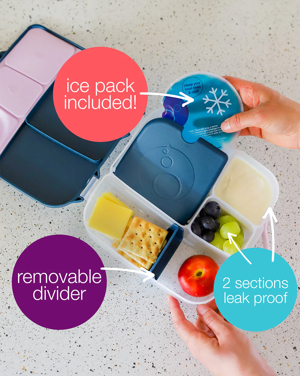 b.box School Essentials Kit-Mini Lunch Box(600ml)-Tritan Straw Sipper(1000ml)-Lilac Pop-3Y+ - Image 31