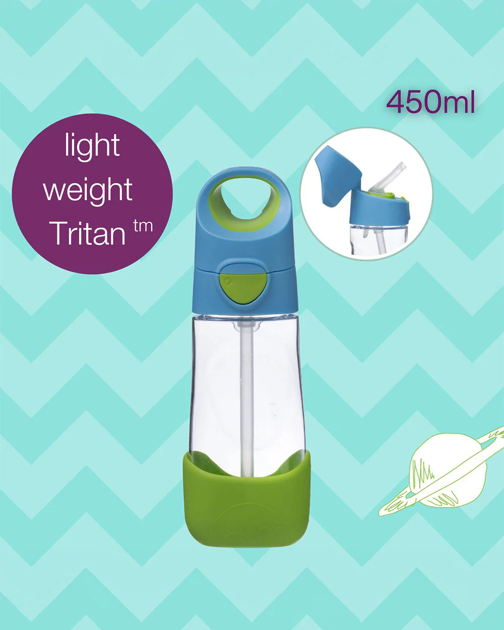 b.box School Essentials Kit-Mini Lunch Box(600ml)-Tritan Straw Sipper(1000ml)-Ocean Breeze-3Y+ - Image 19