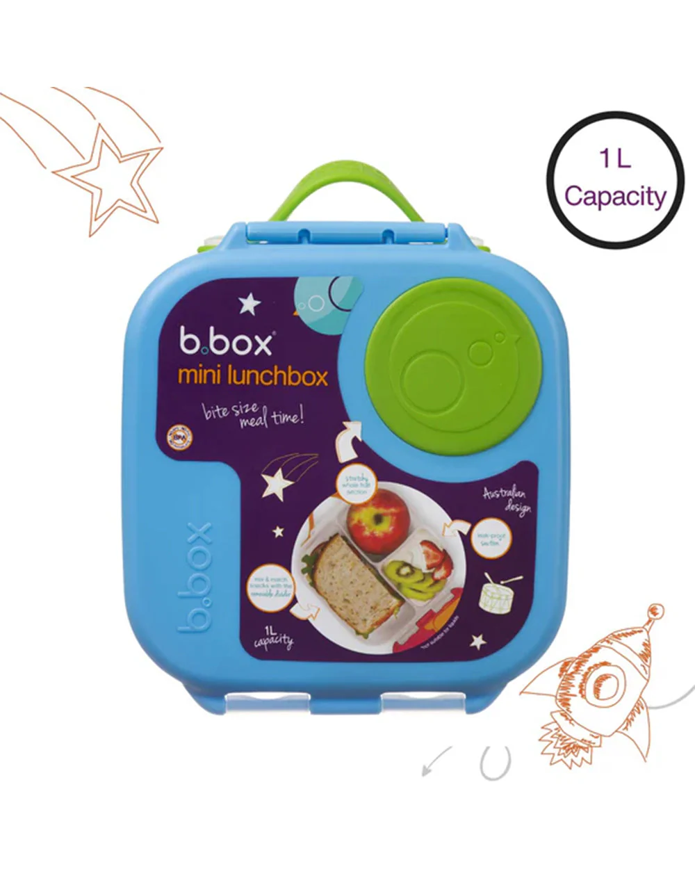 b.box School Essentials Kit-Mini Lunch Box(600ml)-Tritan Straw Sipper(1000ml)-Ocean Breeze-3Y+ - Image 22