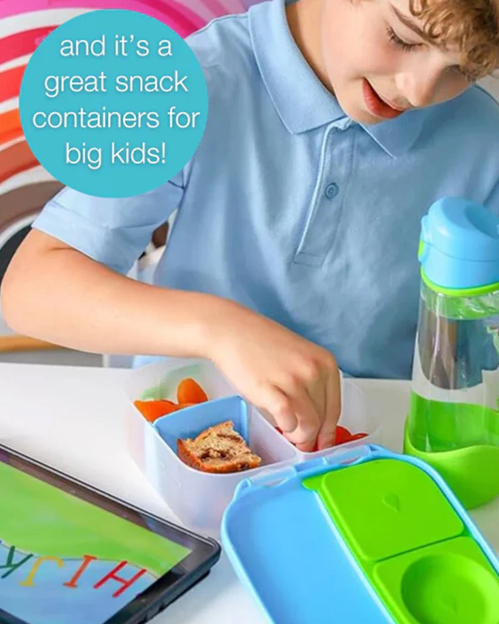 b.box School Essentials Kit-Mini Lunch Box(600ml)-Tritan Straw Sipper(1000ml)-Ocean Breeze-3Y+ - Image 7