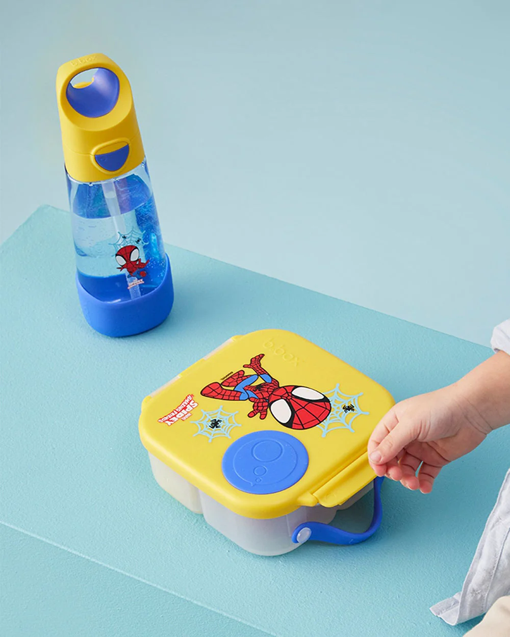 b.box School Essentials Kit-Mini Lunch Box(600ml)-Tritan Straw Sipper(1000ml)-Spidey-3Y+ - Image 2
