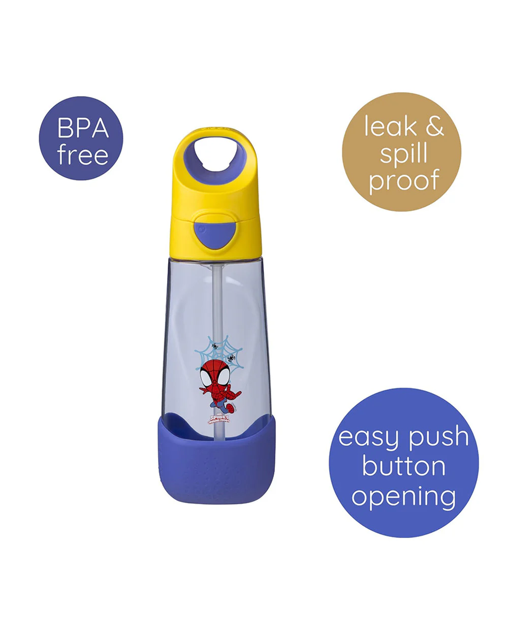 b.box School Essentials Kit-Mini Lunch Box(600ml)-Tritan Straw Sipper(1000ml)-Spidey-3Y+ - Image 7