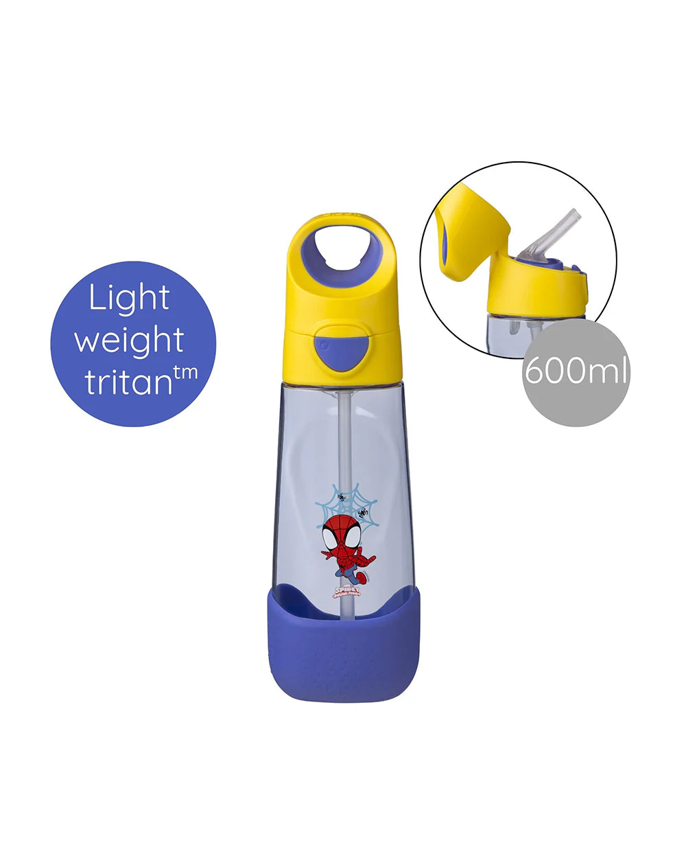 b.box School Essentials Kit-Mini Lunch Box(600ml)-Tritan Straw Sipper(1000ml)-Spidey-3Y+ - Image 8