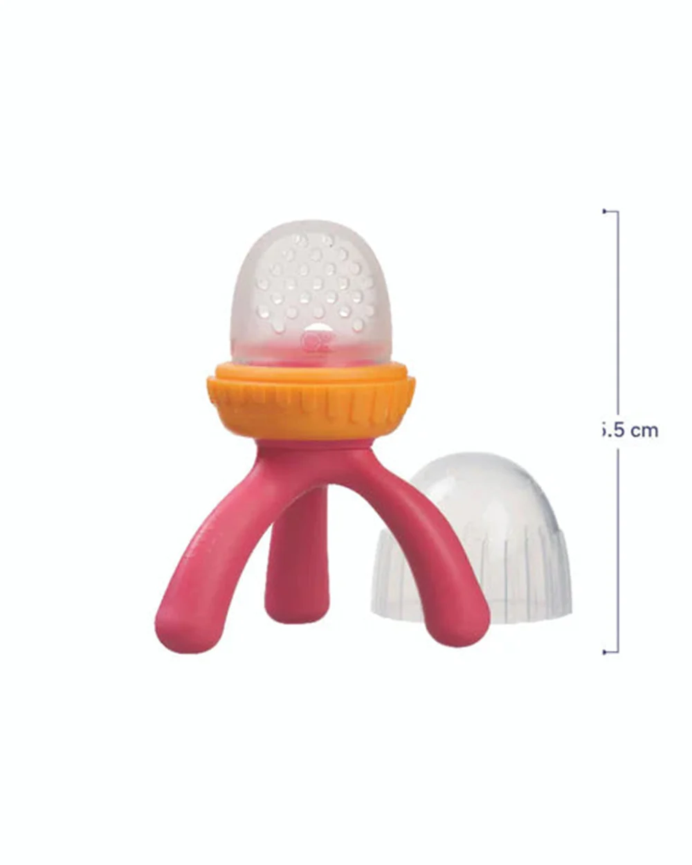 b.box Silicone Fresh Food Feeder-Strawberry Shake Pink Orange-With Unique Tripod Design & Click Lock Ring-For Infants - Image 6