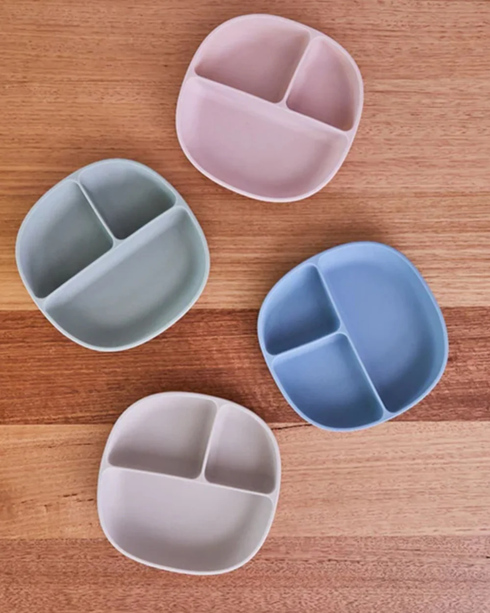 b.box Silicone Plate with Lid-Non Slip Suction Base-3 Divided Sections-Ocean Blue-For Feeding Infants - Image 10