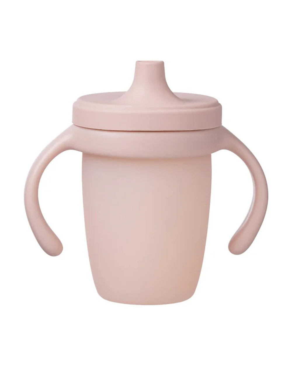 b.box Silicone Spout Cup-With Removable Easy Grip Handles & Leakproof Lid-Translucent Water Level Monitor-Blush Pink-240 ml