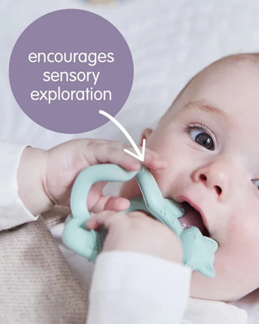 b.box Silicone Wrist Teether-Lightweight & Easy to Grasp-Textures Gently Massage Sore Gums-Blush Pink-3M+ - Image 6