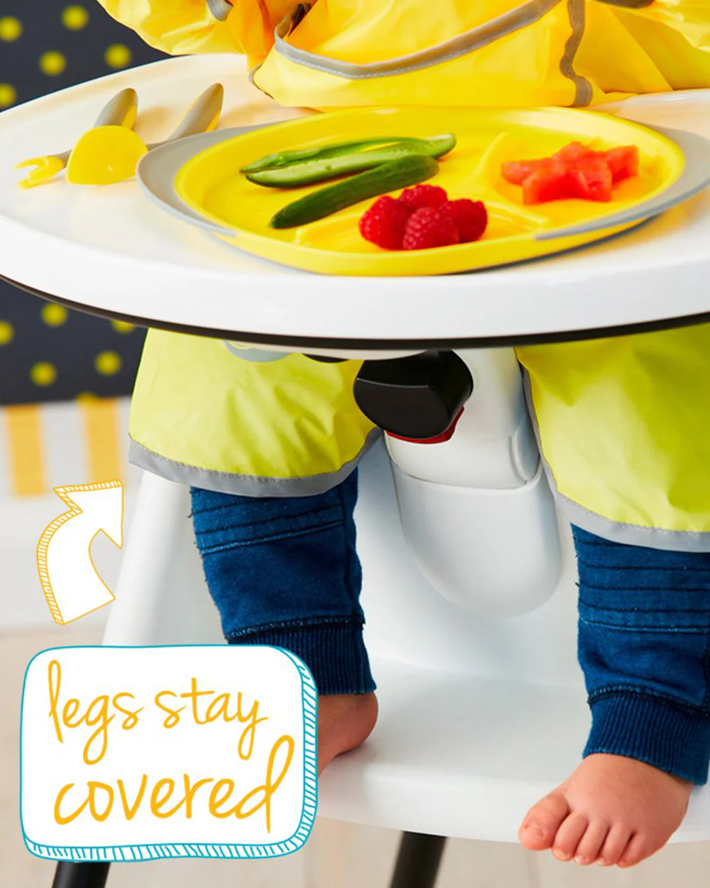 b.box Smock Bib-Food Catcher Pocket & Adjustable Straps-Strawberry Shake Pink Orange-For Infants - Image 8