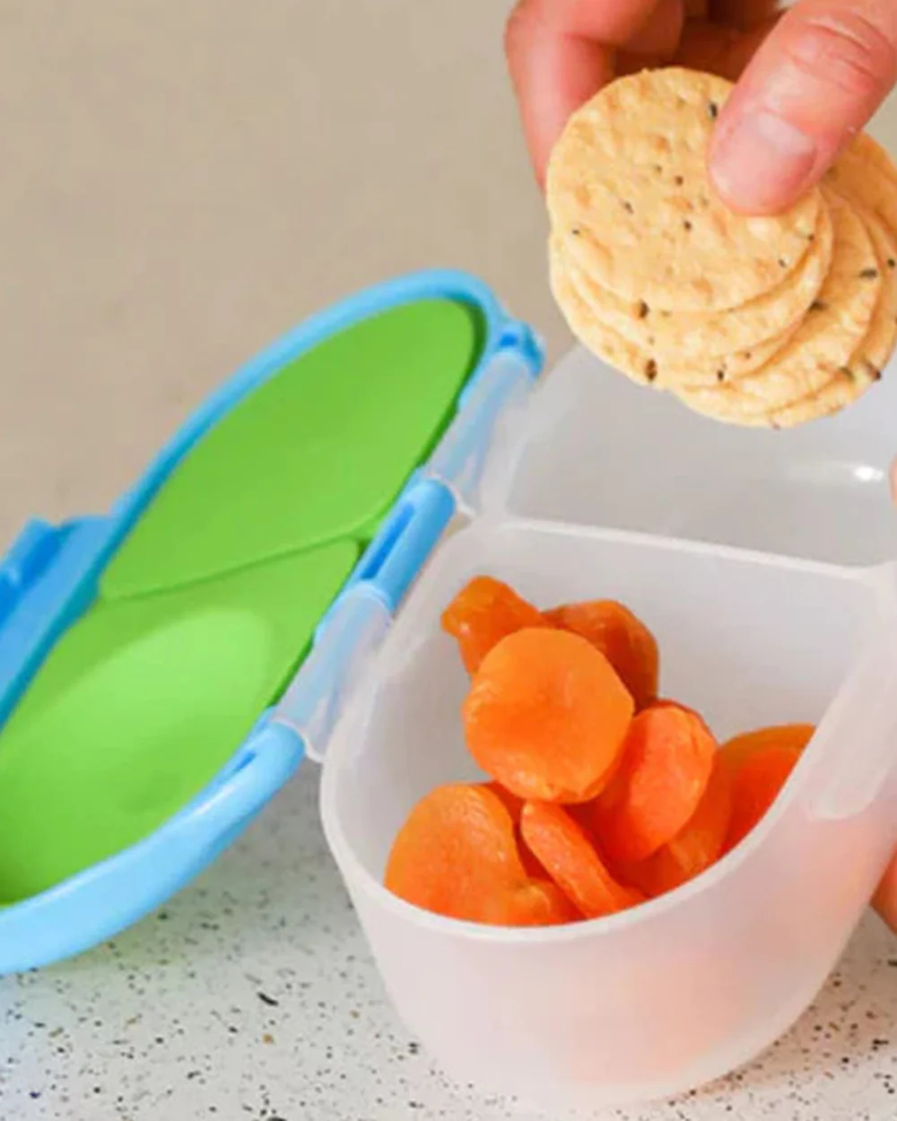b.box Snack Box-Leak Proof-Flexi Fruit Holder-Ocean Breeze Blue Green-For Feeding Infants - Image 6