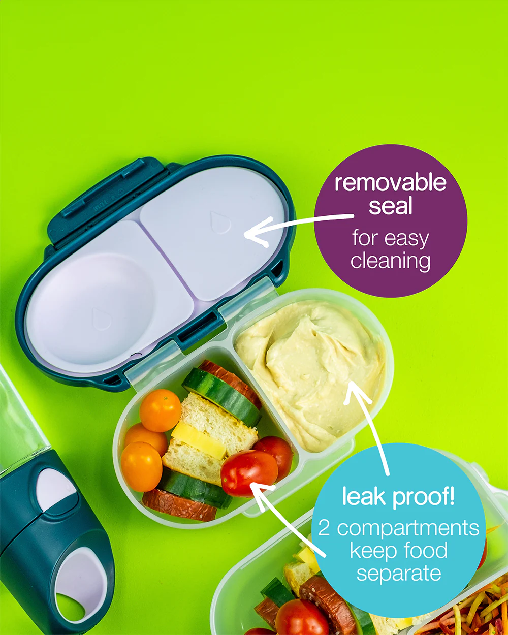 b.box Snack Box-Leak Proof-Flexi Fruit Holder-Ocean Breeze Blue Green-For Feeding Infants - Image 8