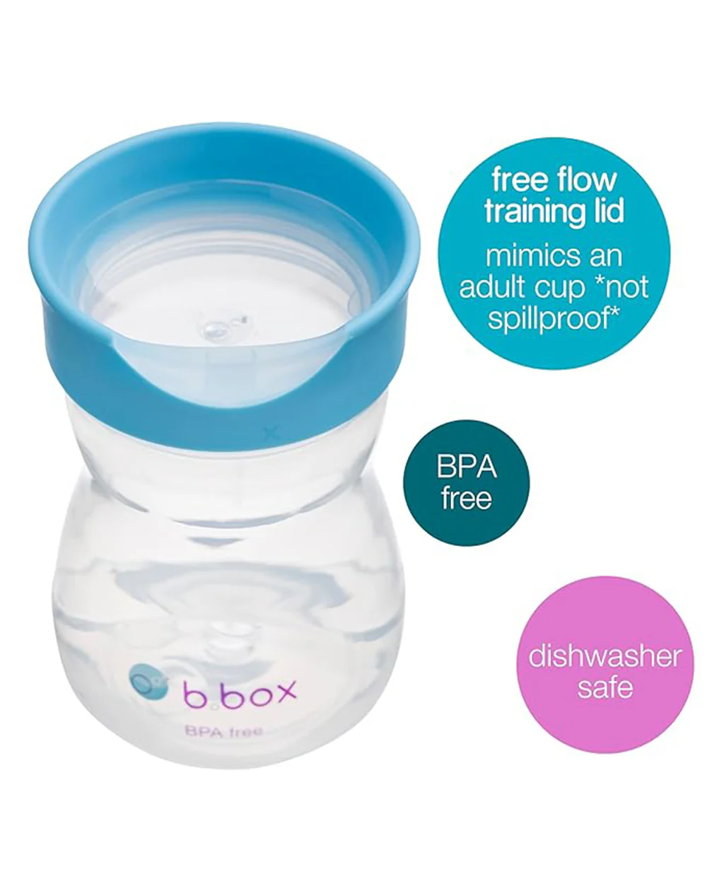 b.box Training Cup-Blueberry Blue-With Silicone Sleeve-Easy Flow-For Infants - Image 11