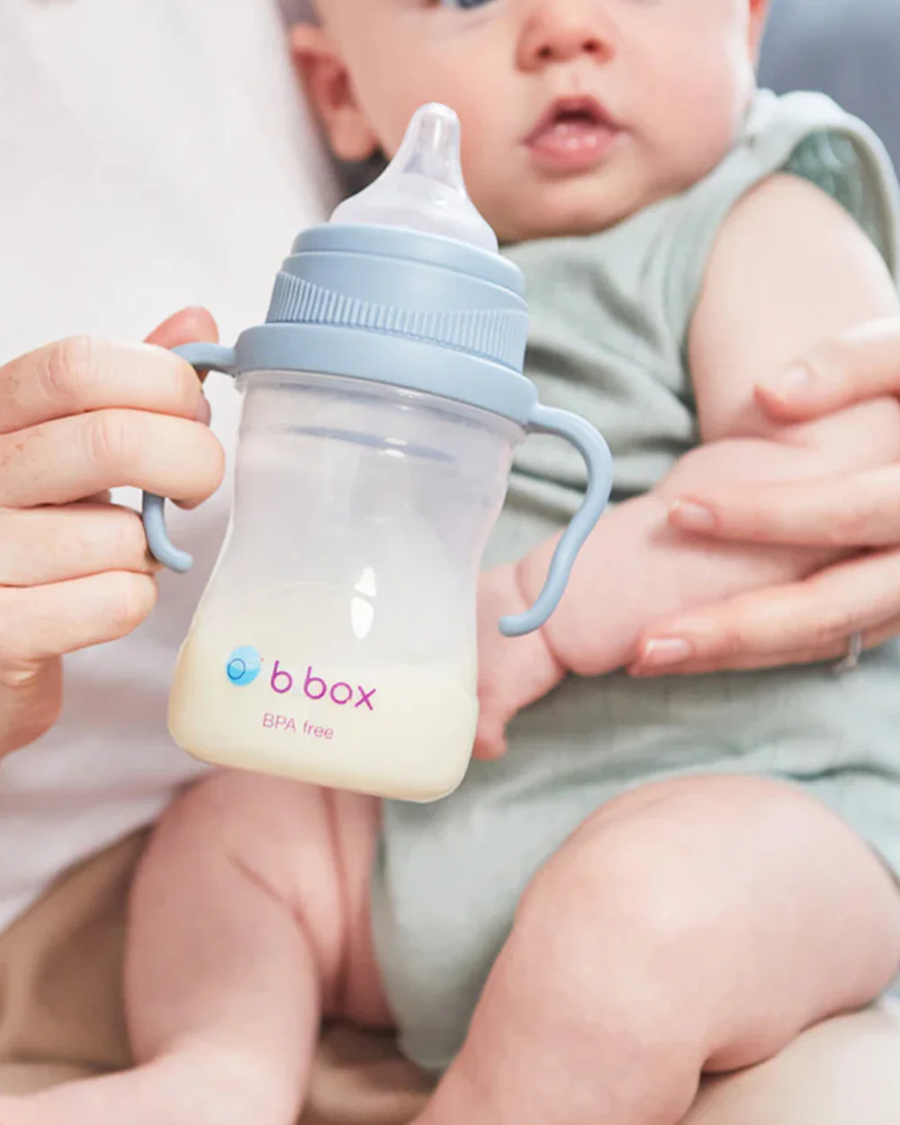 b.box Transition Value Pack-One Cup with 4 Lids for Every Stage of Growth (3M to 12M+) : Includes Medium Flow Teat, Soft Spout, Weighted Straw & Training Cup Lids-Sage Green-240 ml - Image 23