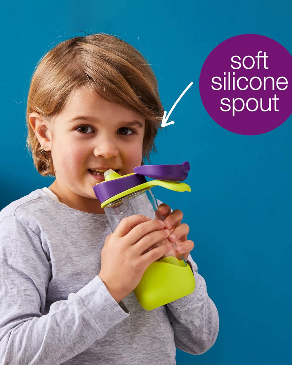b.box Tritan Sport Spout Drink Bottle-Ocean Breeze Blue Green-With Easy Push Button & Ergonomic Triangular Shape-450 ml - Image 22