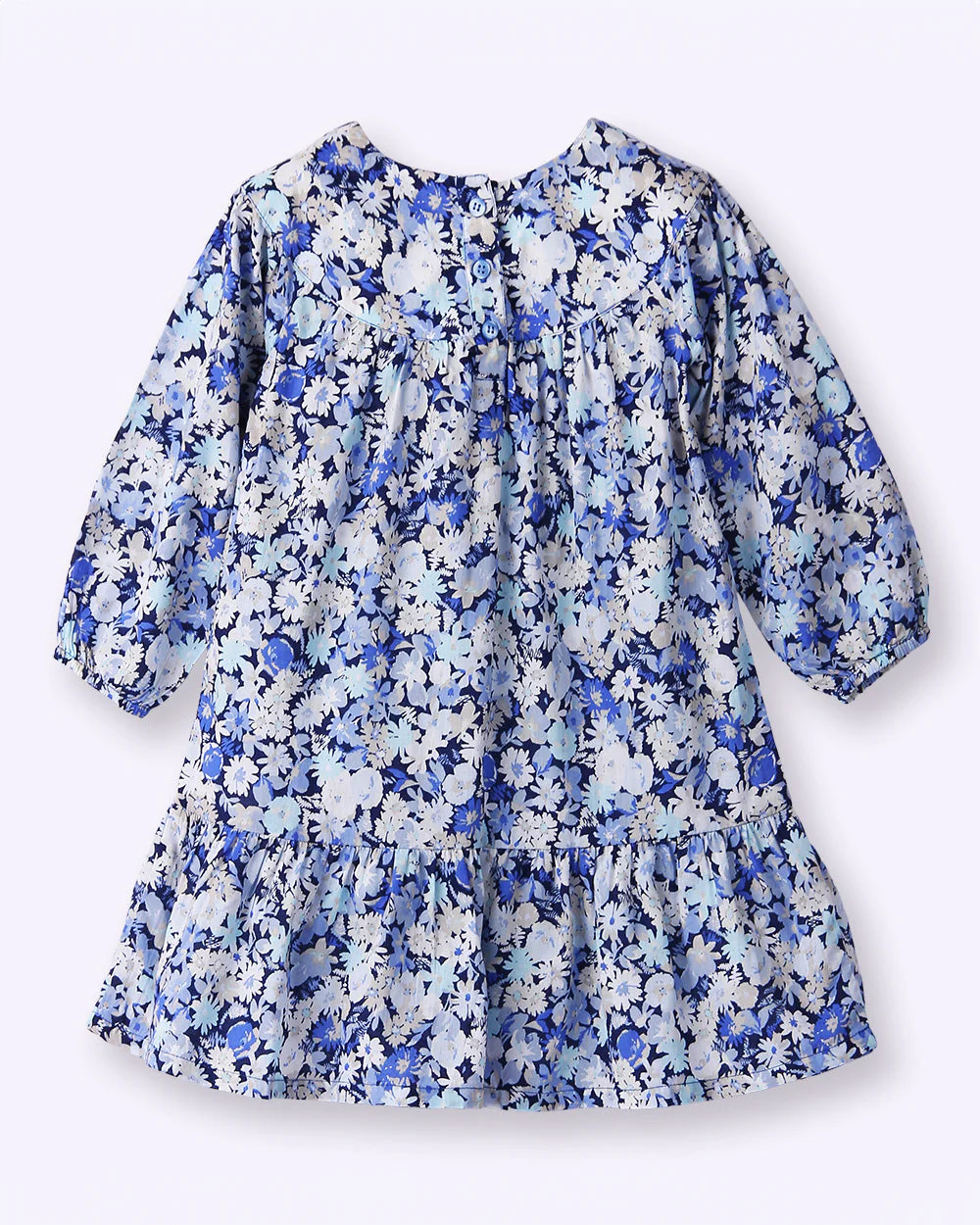 Beebay Blue Frock Dress-Floral-Cotton-For Infants - Image 2