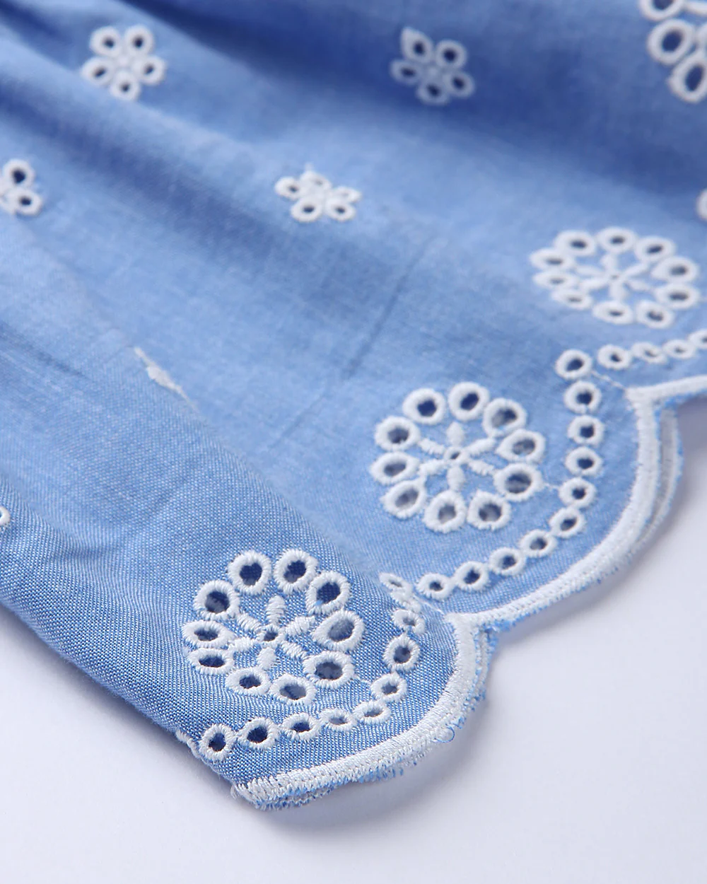 Beebay Blue Frock Dress-Frilled-Cotton-For Infants - Image 6