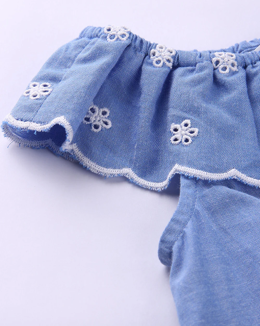 Beebay Blue Frock Dress-Solid-Cotton-For Infants - Image 3
