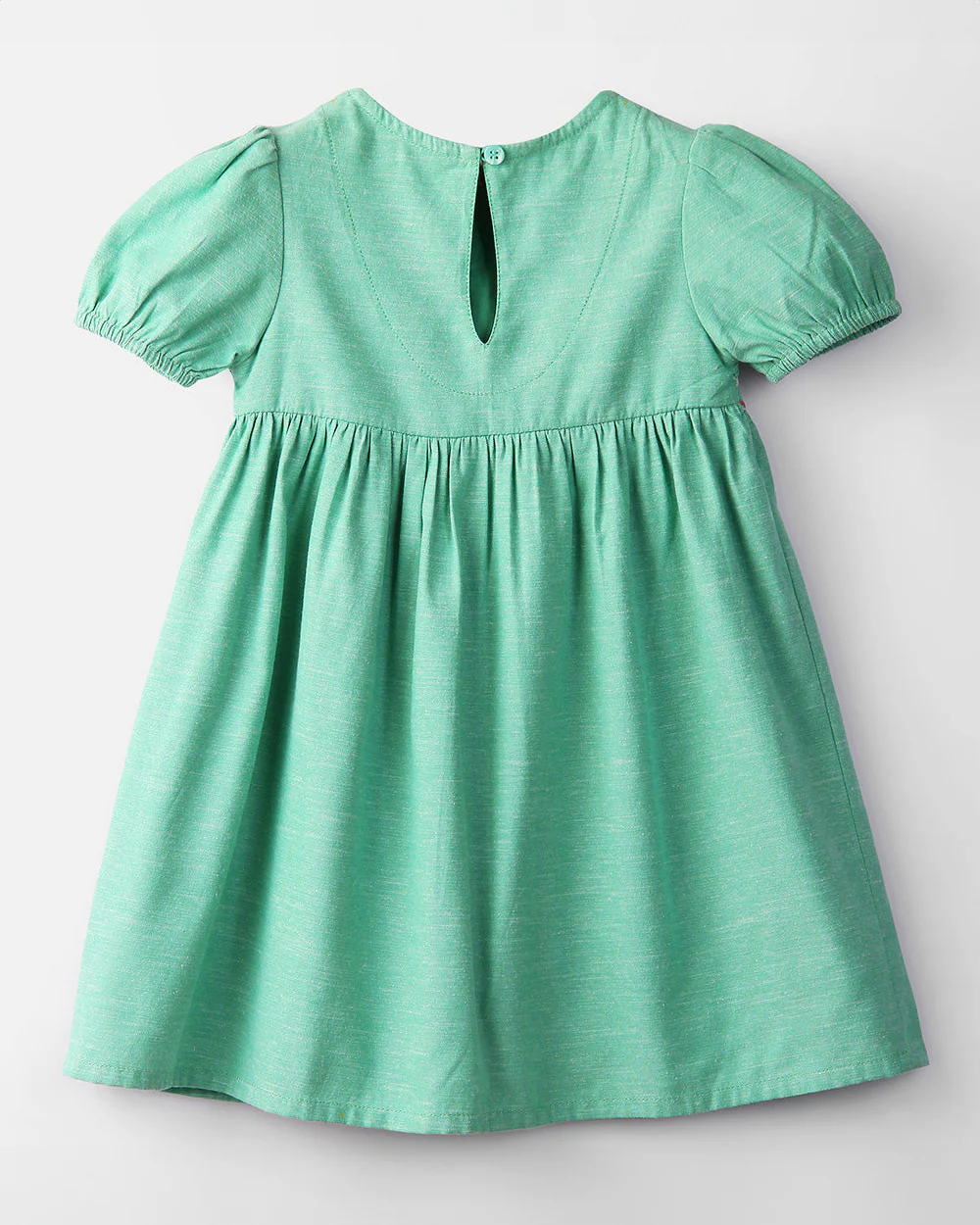Beebay Green Frock Dress-Solid-Cotton-For Infants - Image 2