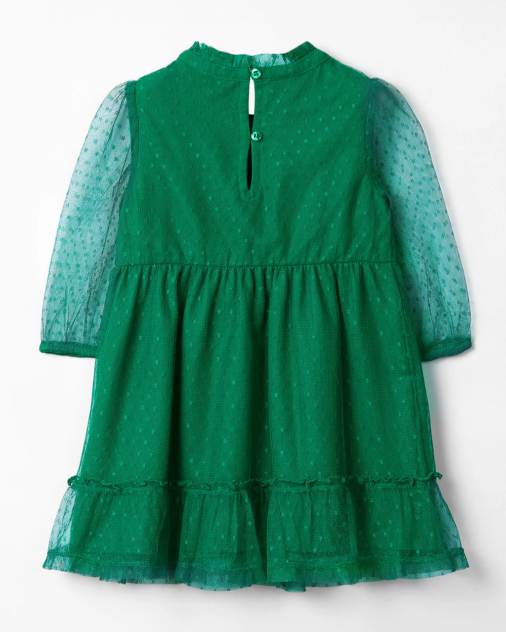 Beebay Green Frock Dress-Solid-Polyester Net-For Infants - Image 2