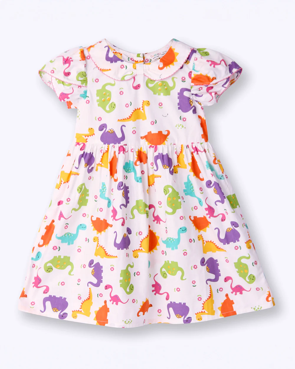 Beebay Multicolored Frock Dress-Dinosaur-Cotton-For Infants