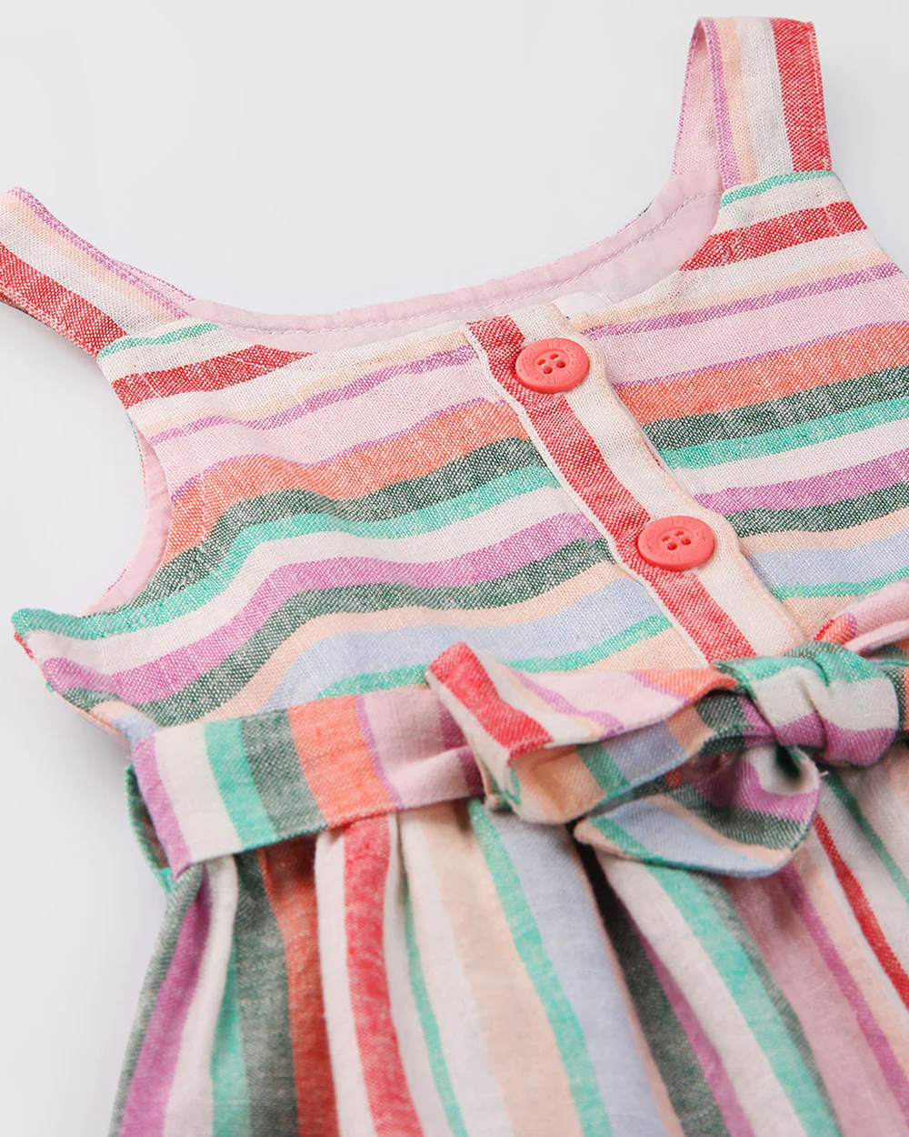 Beebay Multicolored Frock Dress-Striped-Cotton-For Infants - Image 3