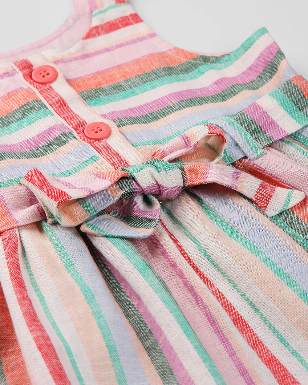 Beebay Multicolored Frock Dress-Striped-Cotton-For Infants - Image 4