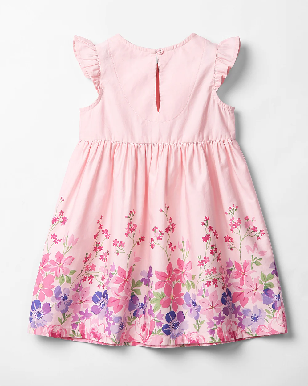 Beebay Pink Frock Dress-Floral -Cotton-For Infants - Image 2