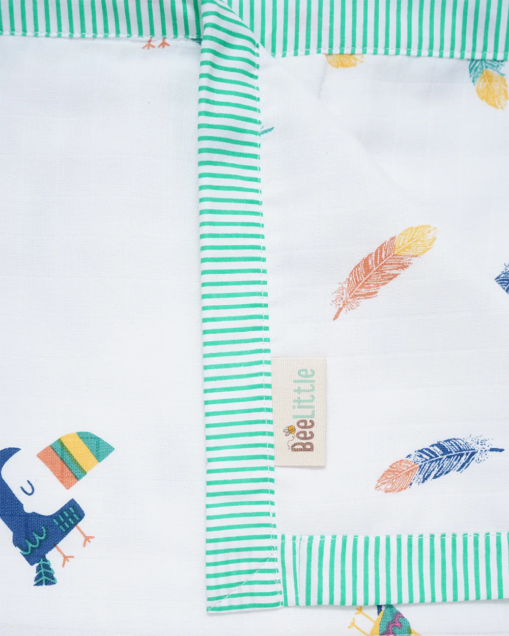 BeeLittle Bird Box Reversible Muslin Baby Blanket-For Infants - Image 3