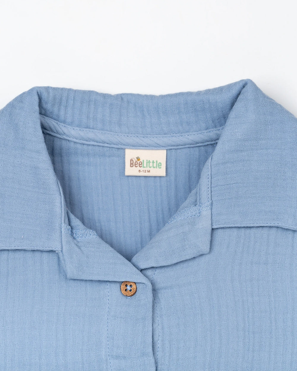 Beelittle Blue Coord Set-Solid-Organic Cotton-For Infants - Image 3