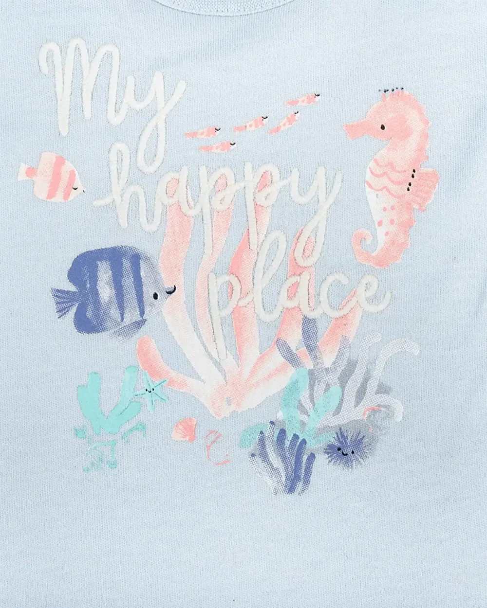 BeeLittle Blue & White Smart Casuals-My Happy Place-Cotton-For Infants - Image 7