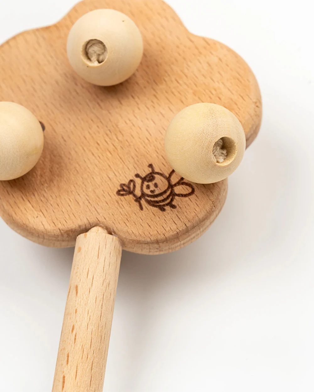 BeeLittle Cloud Stick Rattle Toy-100% Natural Wood-Enhance Motor Skills-For Infants - Image 2