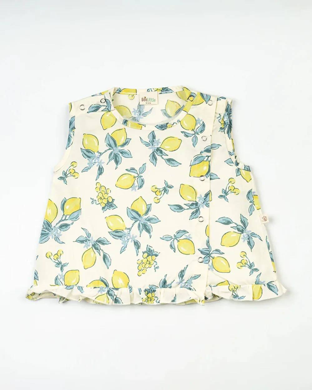 BeeLittle Cream & Yellow Jhabla Set-Grapes-Cotton-For Infants - Image 2