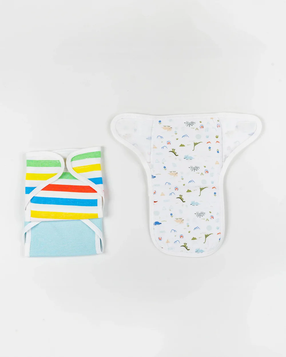 BeeLittle Dino Tree Velcro Nappy-Organic Cotton-Washable & Reusable-0 to 3M-Pack of 3 - Image 7