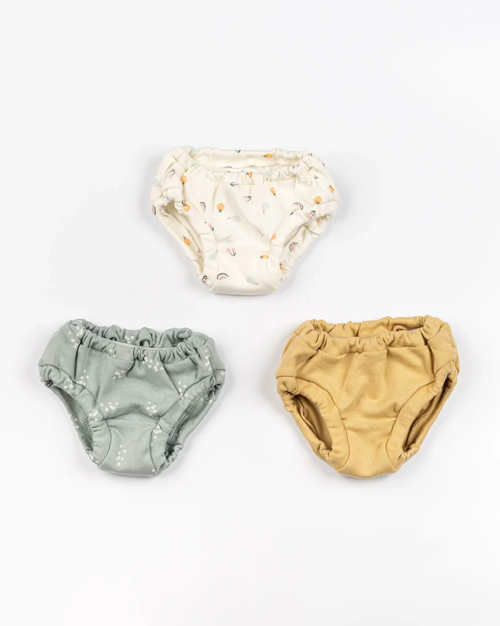 BeeLittle Grey, Cream & Mustard Briefs-Pastel Rainbow-Organic Cotton-Pack of 3-For Infants