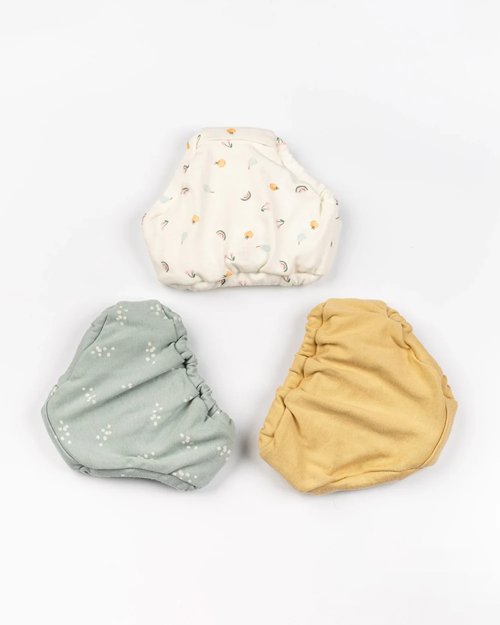 BeeLittle Grey, Cream & Mustard Briefs-Pastel Rainbow-Organic Cotton-Pack of 3-For Infants - Image 5