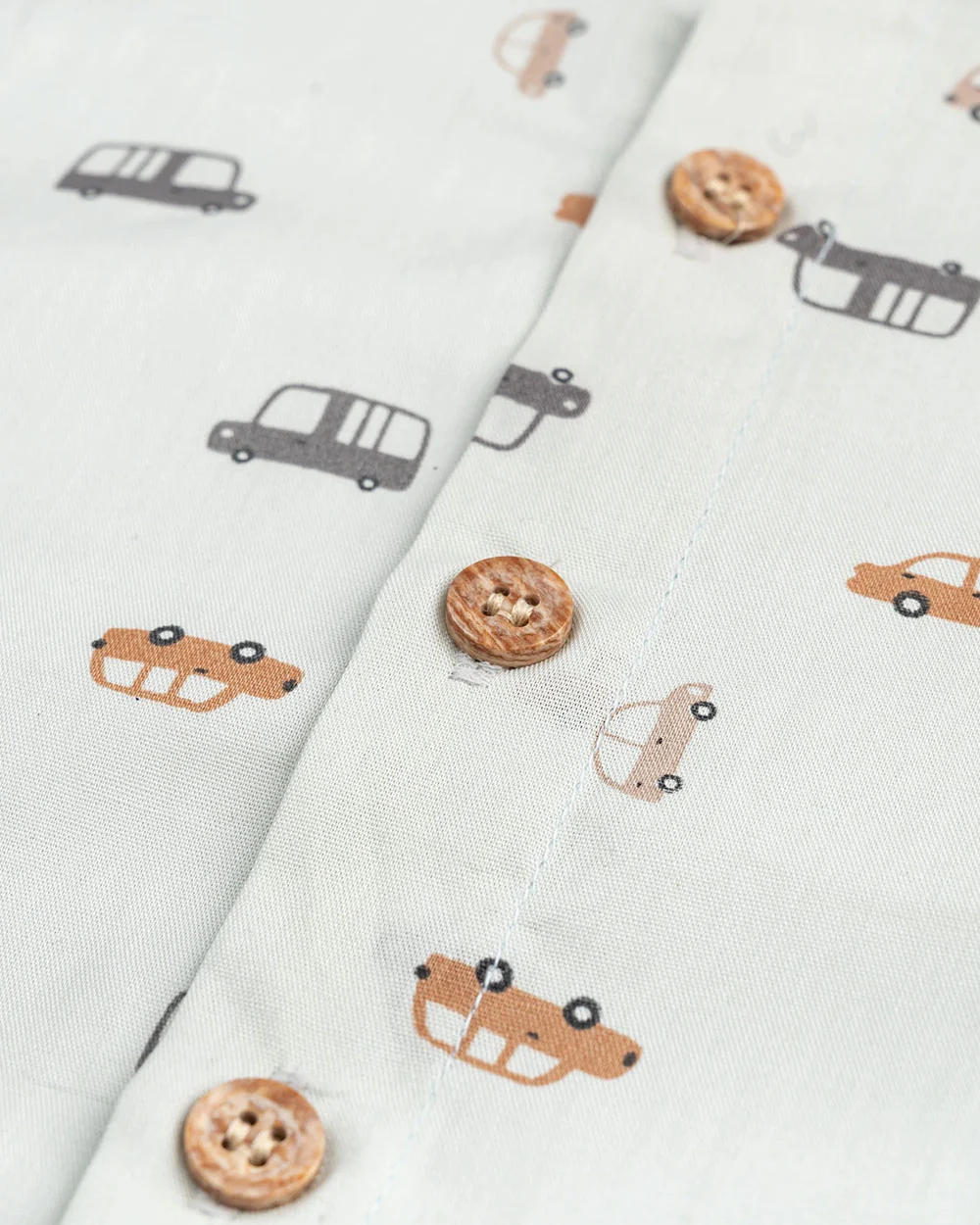 Beelittle Light Blue Shirt-Tiny Cars-Cotton-For Infants - Image 3