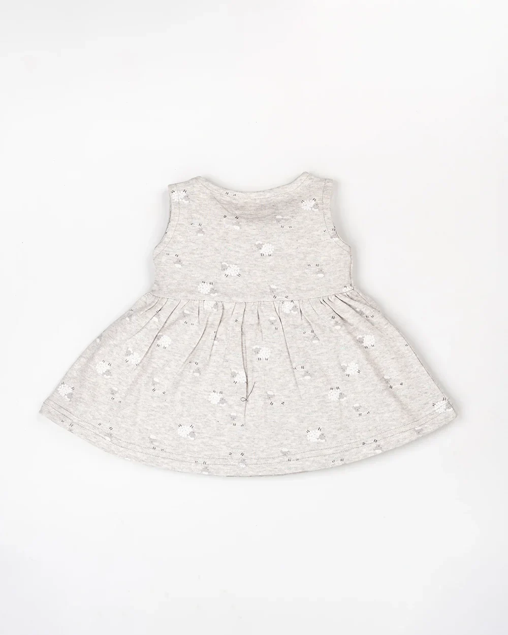 BeeLittle Light Grey Frock Dress-Sheeps-Cotton-For Infants - Image 2