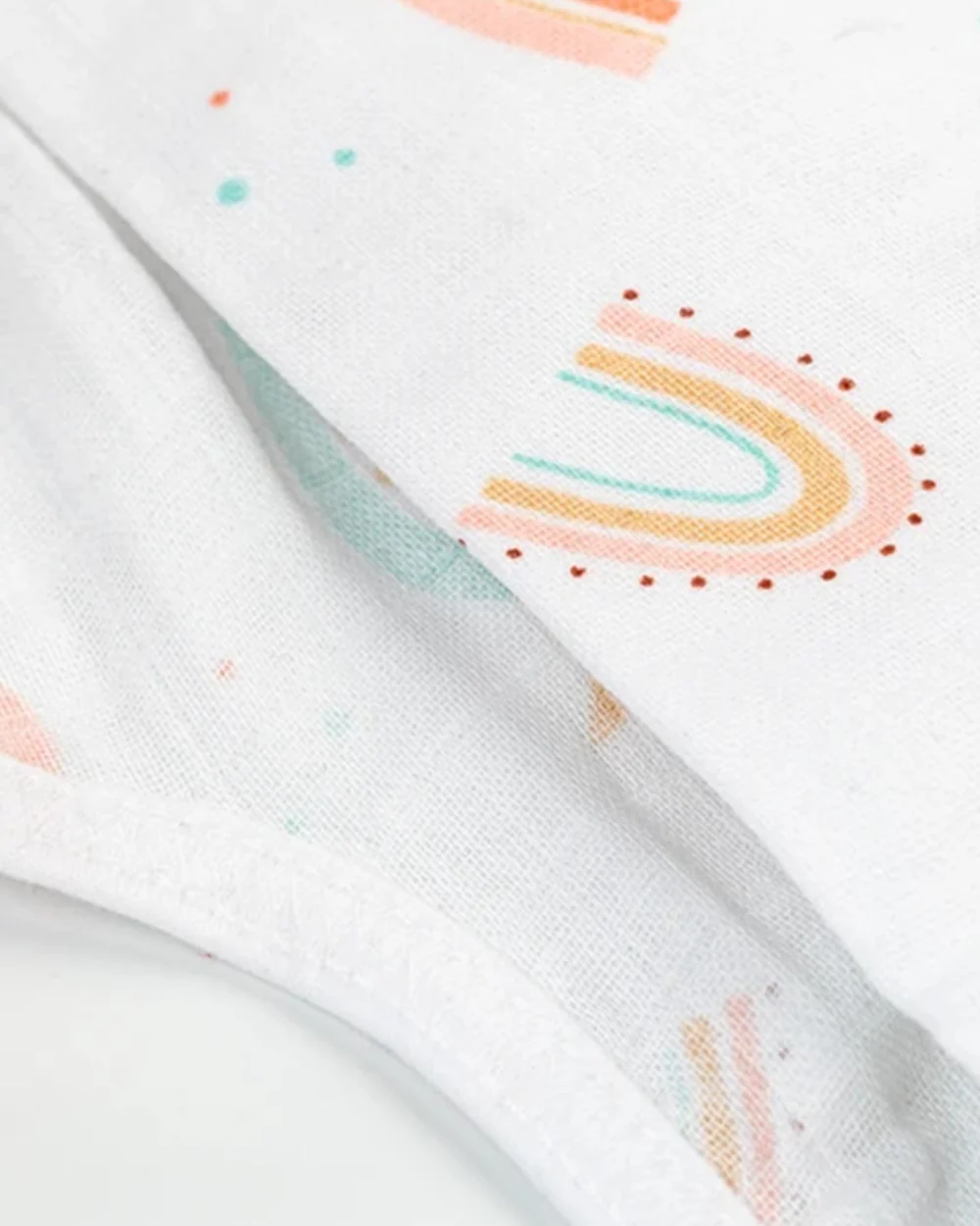 BeeLittle Peach Rainbow Knotted Nappy-Organic Cotton-Washable & Reusable-0 to 3M-Pack of 3 - Image 3